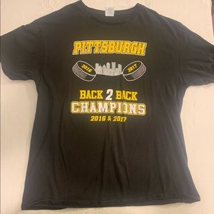 Pittsburgh Penguins NHL back to back champions 2016-2017 t shirt black mens XL